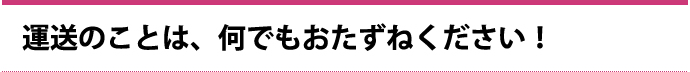 運送のことは、何でもおたずねください！